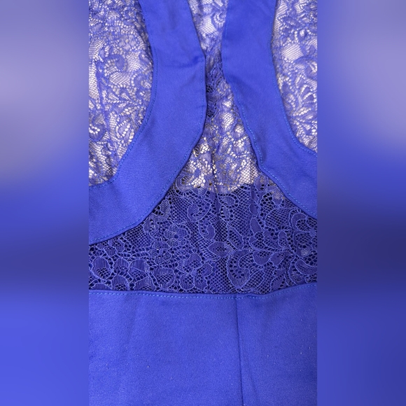 Elegant Royal Blue Lace Leotard Size Small Back Detail EUC Dancer Recital - Picture 3 of 6